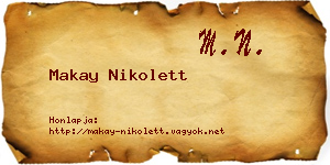 Makay Nikolett névjegykártya